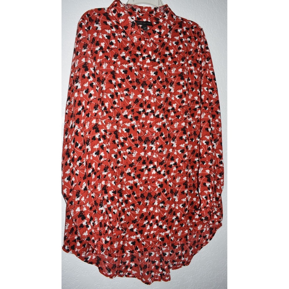 Lane Bryant 18/20 Blouse top High Low Hem Long Slv Lightweight Flowy Drape